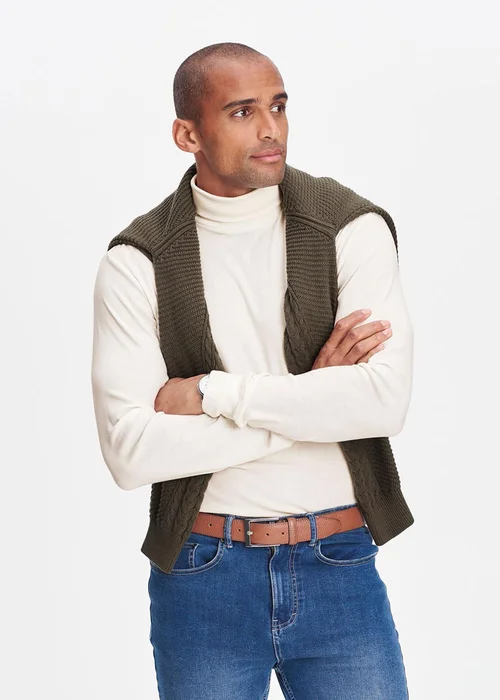 Cotton Traders Cream Long Sleeve Roll Neck Top - Medium Image 1