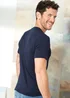 Cotton Traders Navy Short Sleeve Crew Neck Base Layer - Large Image 2