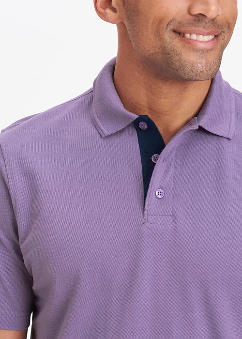 Cotton Traders Dusky Purple Short Sleeve Polo Shirt - Extra small Image 4