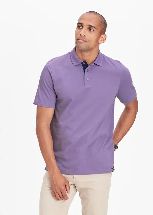 Cotton Traders Dusky Purple Short Sleeve Polo Shirt - Extra small Image 3