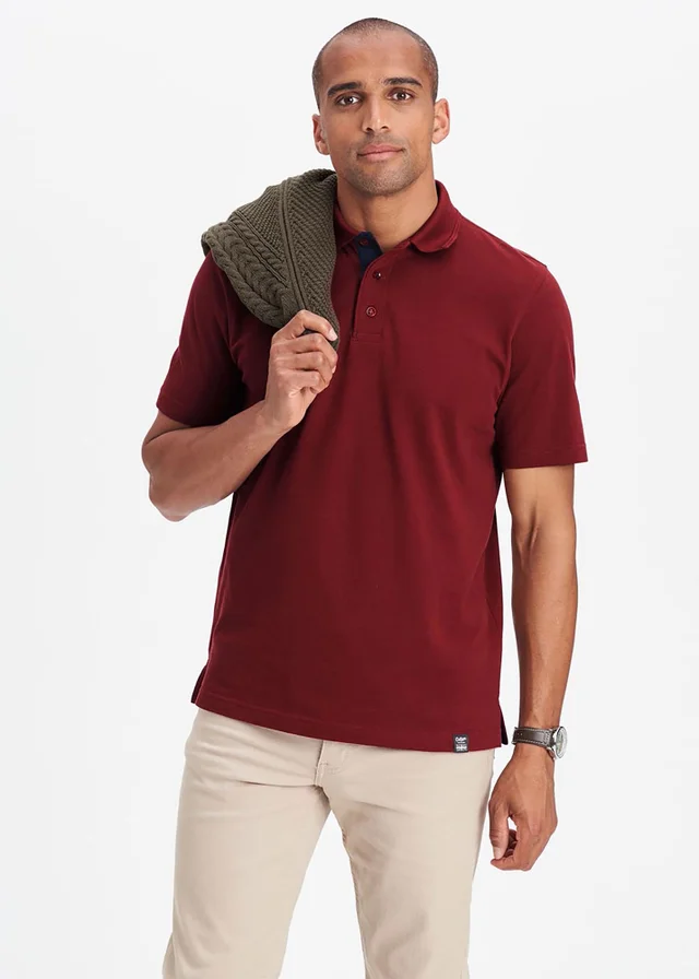 Cotton Traders Rusty Red Short Sleeve Polo Shirt