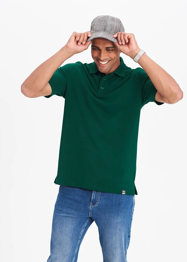 Cotton Traders Jewel Green Short Sleeve Polo Shirt