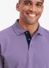 Cotton Traders Dusky Purple Long Sleeve Polo Shirt - Extra small Image 4