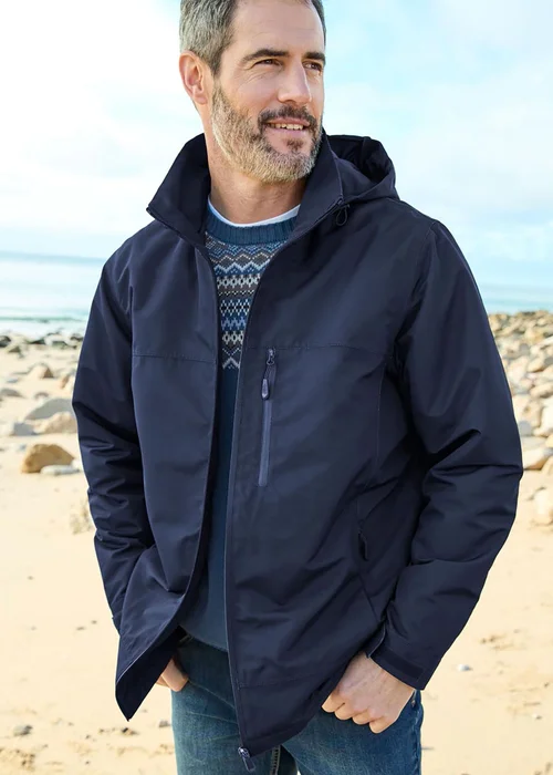 Cotton Traders Navy Highland Waterproof Jacket - L Image 4