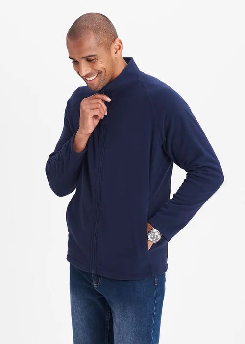 Cotton Traders Navy Recycled Microfleece Jacket - 3XL Image 1