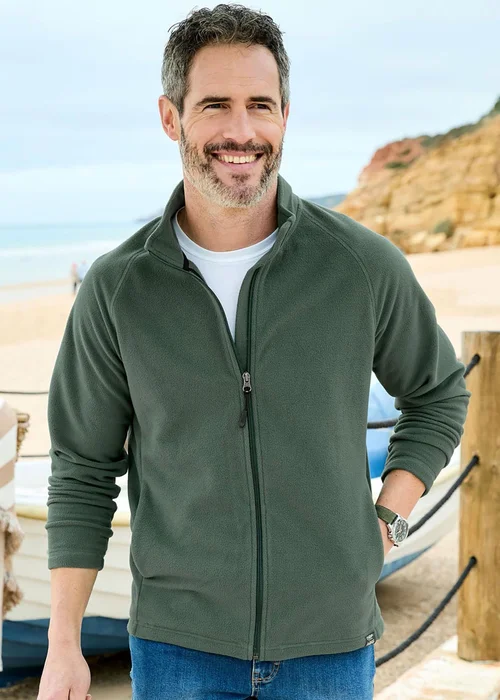 Cotton Traders Steel Green Recycled Microfleece Jacket - XL Image 3