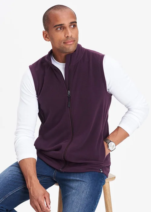 Cotton Traders Deep Violet Recylced Microfleece Gilet - XL Image 1
