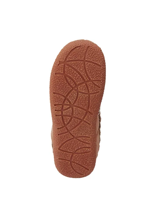 Cotton Traders Tan Moccasin Knitted Collar Slippers - Size 8 Image 3