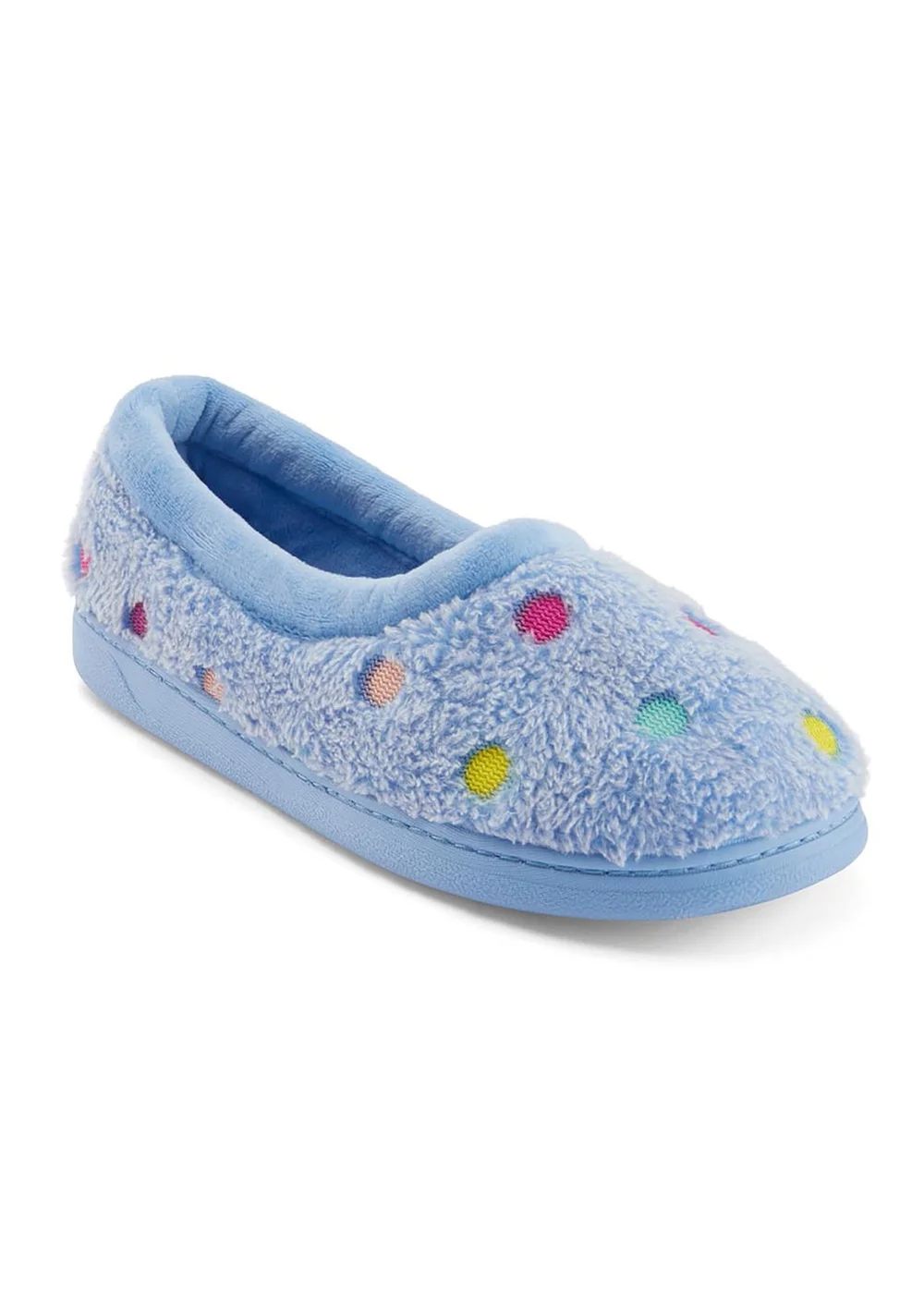 Cotton Traders Sky Blue Spot Slipper - Size 6 Image 1