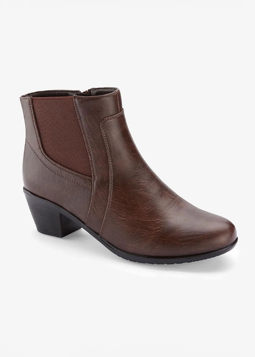 Cotton Traders Chocolate Heeled Trouser Boots - Size 8 Image 1