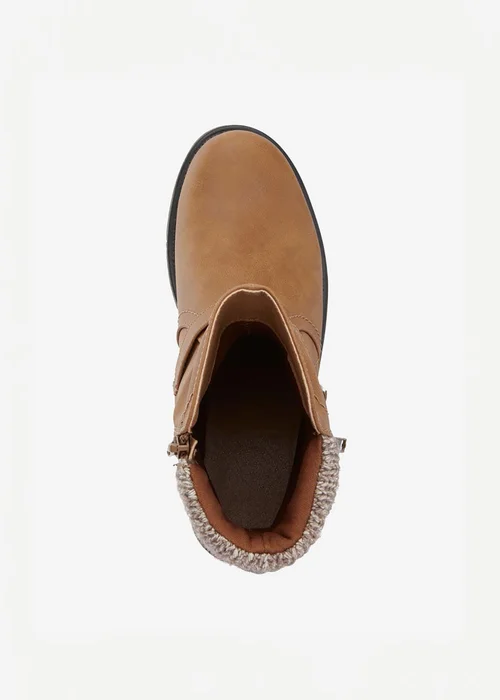 Cotton Traders Tan Knitted Collar Boots - Size 7 Image 3