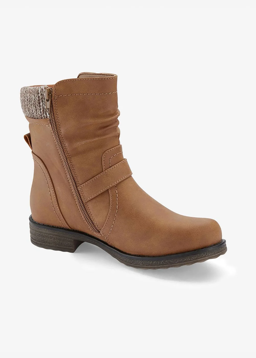 Cotton Traders Tan Knitted Collar Boots - Size 7 Image 2