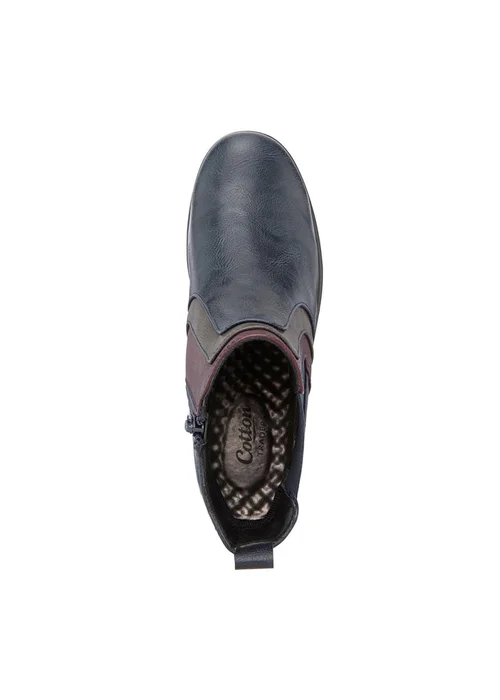 Cotton Traders Blue Stone Flexisole Patchwork Boots - Size 8 Image 3