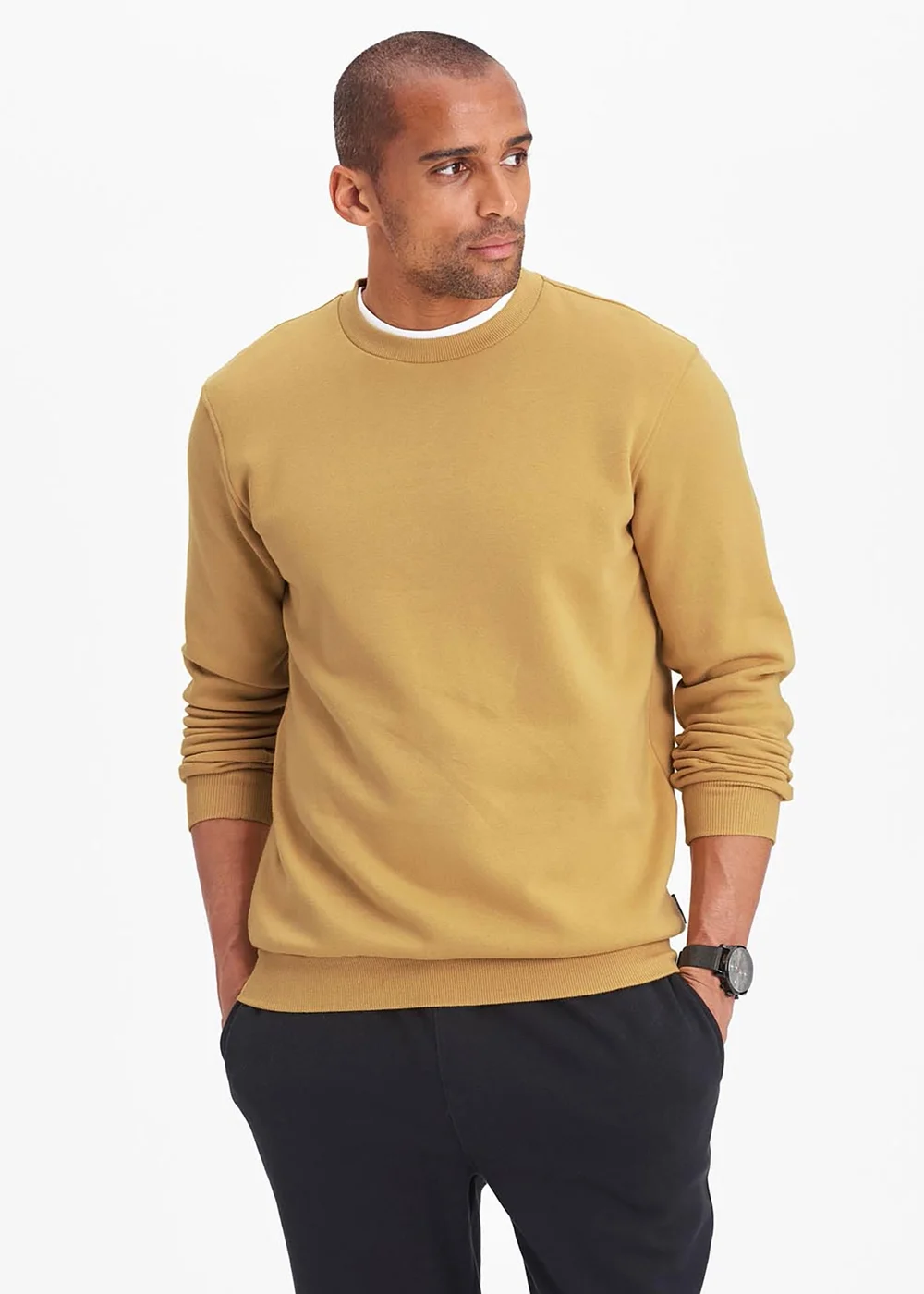 Cotton Traders Ochre Crew Neck Sweatshirt - XS Image 1