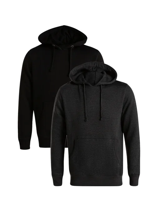 French Connection Black Cotton Blend Hoodies 2 Pack - Medium Image 1