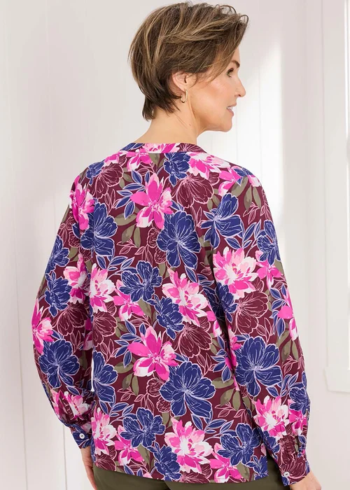 Cotton Traders Burgundy Printed Blouse - Size 16 Clothing Image 2