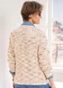 Cotton Traders Oyster Chenille V Neck Cardigan - Size 10 Image 3
