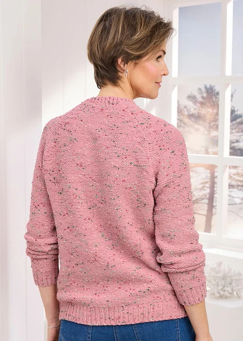 Cotton Traders Light Rose Chenille Crew Neck Jumper - Size 22 Image 2