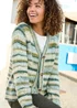Cotton Traders Bold Green Ombre Stripe Cardigan - Size 14 Clothing Image 4