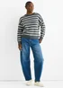 Gini London Grey Stripe Chunky Knit Oversized Jumper - L/XL Image 1