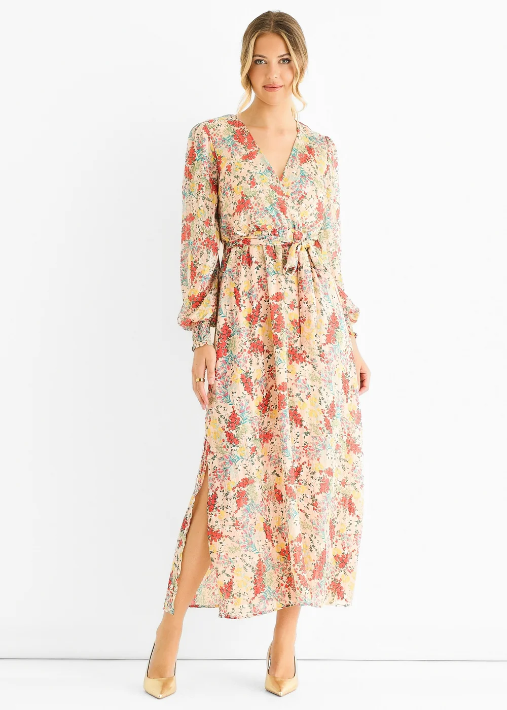 Gini London Multi Jacquard Chiffon Midi Dress - 16 Image 1