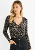 Gini London Grey Animal Wrap Jersey Bodysuit - 14 Image 3