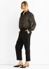 Gini London Black Chiffon Foil Jacquard Sheer Shirt - L/XL Image 4