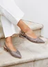 Linzi Carolina Grey Faux Leather Woven Ballet Flats - Size 7 Image 1