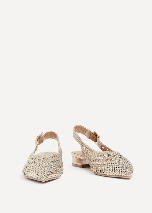 Linzi Carolina Gold Faux Leather Woven Ballet Flats - Size 8 Image 3
