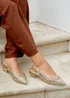 Linzi Carolina Gold Faux Leather Woven Ballet Flats - Size 8 Image 1
