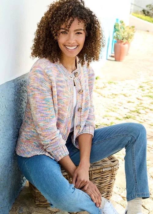 Cotton Traders Oyster Button Through Cardigan - Size 22 Image 1