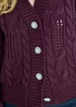 Cotton Traders Bordeaux Jewel Button Cable Cardigan - Size 16 Clothing Image 3