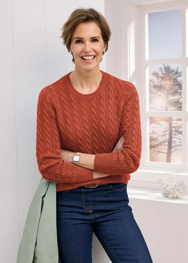Cotton Traders Ginger Cutest Cable Jumper