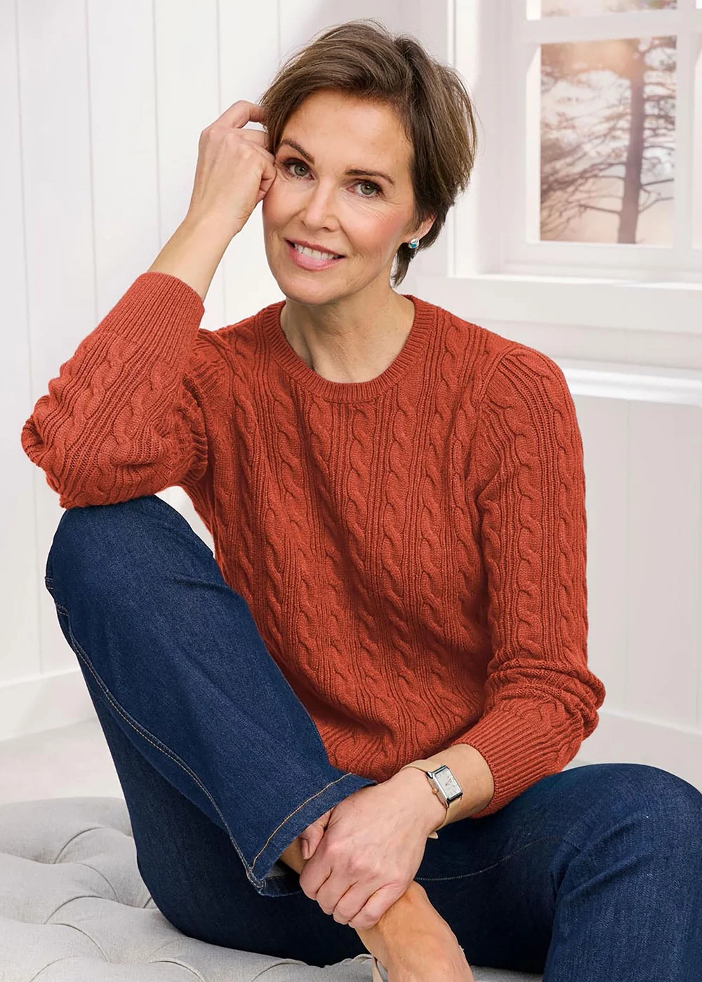 Cotton Traders Ginger Cutest Cable Jumper - Size 18 Clothing Image 2