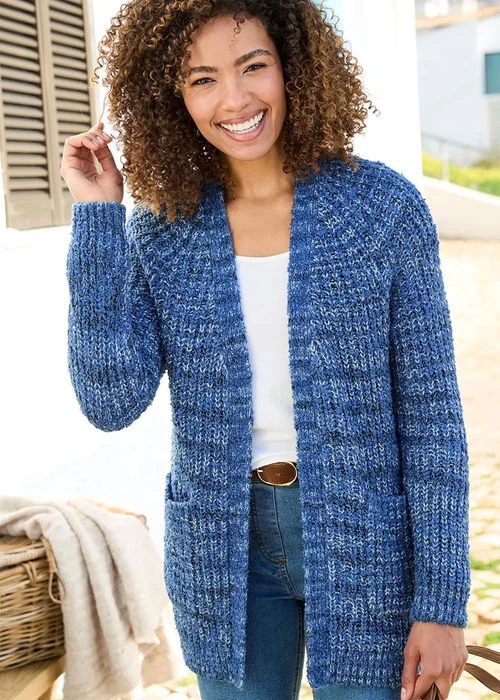 Cotton Traders Night Sky Fleck Edge To Edge Cardigan - Size 24 Image 1