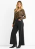 Gini London Brown Animal Wrap Jersey Bodysuit - 16 Image 4