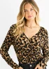 Gini London Brown Animal Wrap Jersey Bodysuit - 16 Image 3