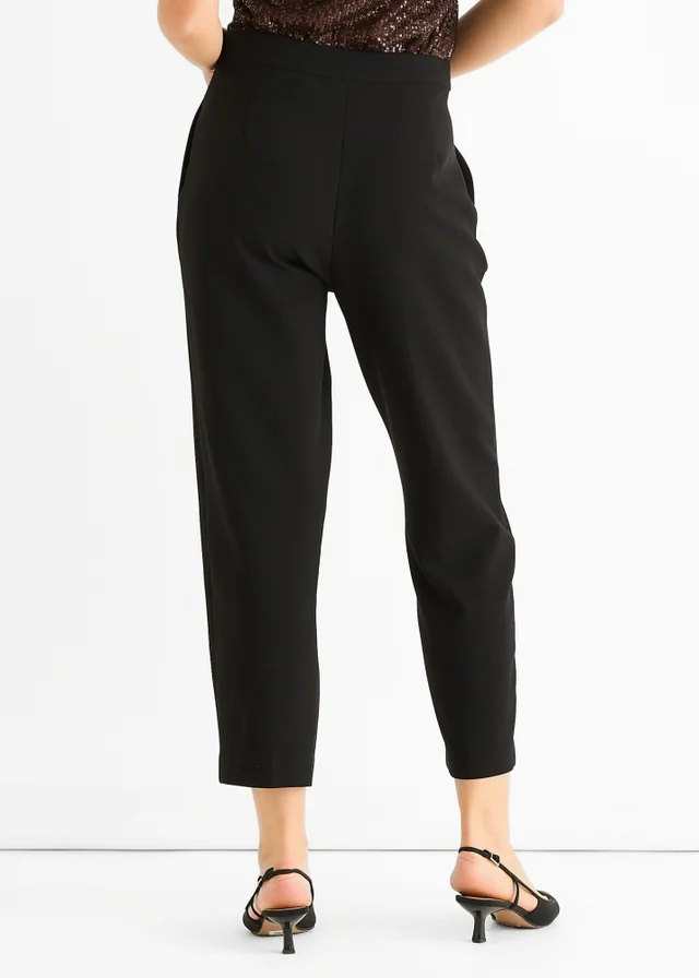 Gini London Black Ankle Grazer Cigarette Tailoring Trousers