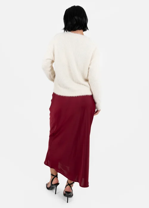 Lovedrobe Ivory Eyelash Knit Cardigan with Velvet Bow Detail - Size 20-22 Image 2