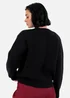 Lovedrobe Bow Button Round Neck Black Cardigan - Size 24 - 26 Image 4