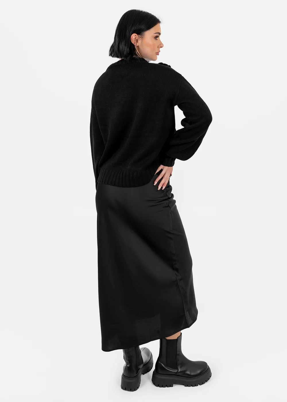 Lovedrobe Black Floral Applique Jumper - Size 12-14 Image 2