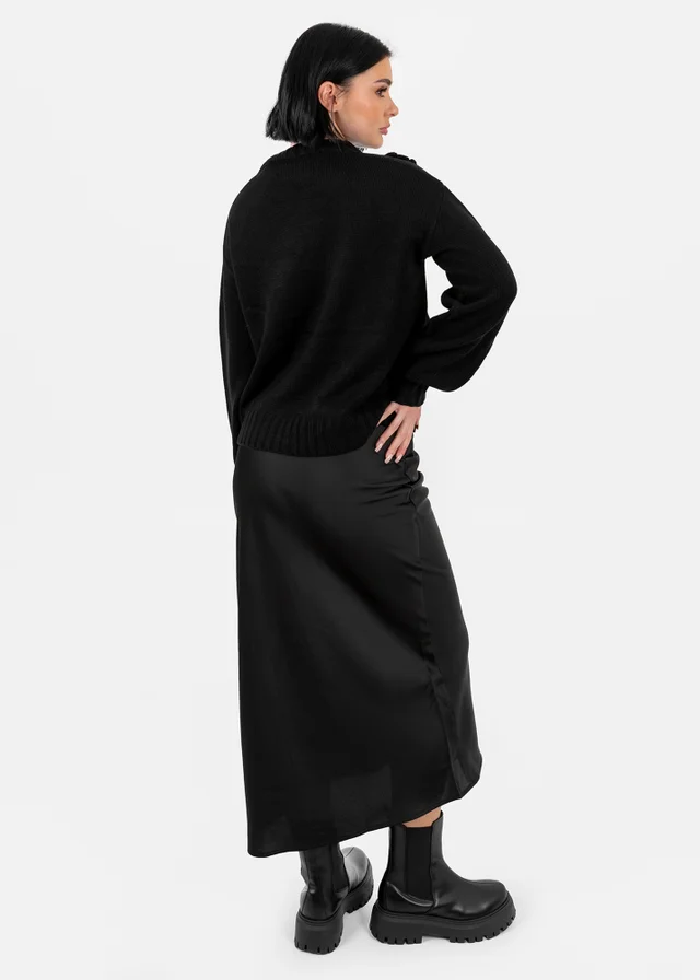 Lovedrobe Black Floral Applique Jumper