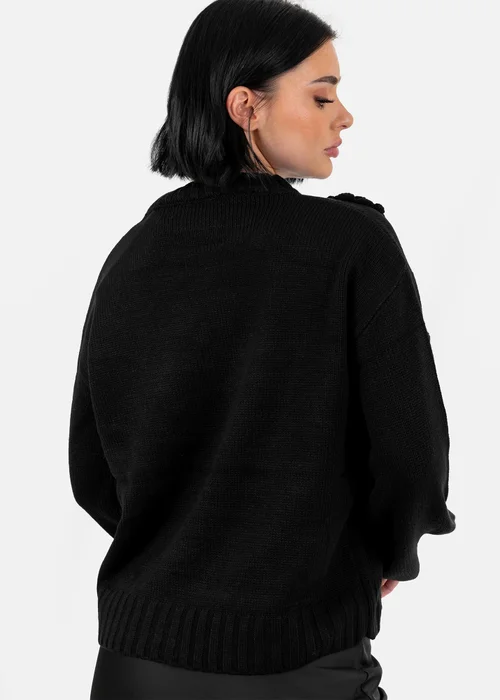 Lovedrobe Black Floral Applique Jumper - Size 12-14 Image 4