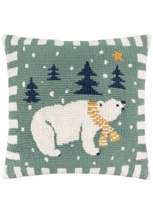 Furn Polar Bear Tufted Frosty Blue Cushion - 45cm x 45cm Image 2