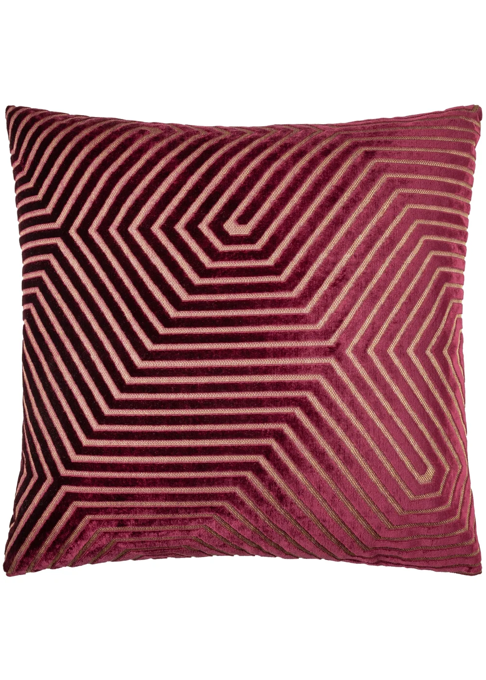 Paoletti Evoke Cut Velvet Burgundy Cushion - 55 x 55cm Image 1