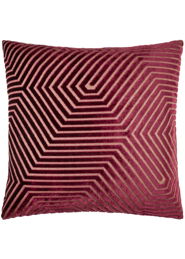 Paoletti Evoke Cut Velvet Burgundy Cushion