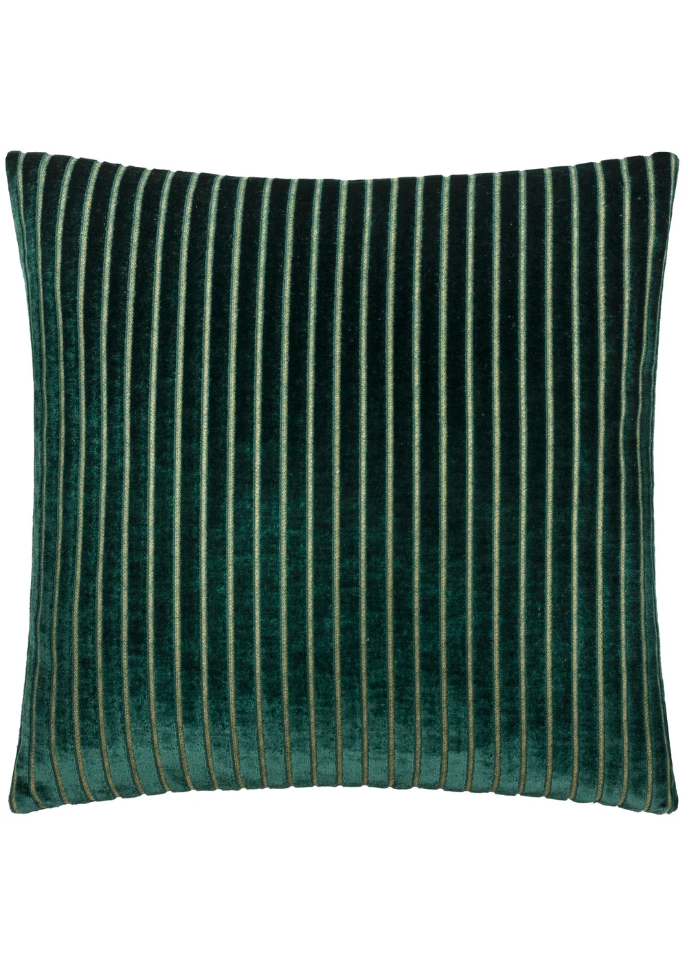 Paoletti Savoy Stripe Velvet Emerald Cushion - 50cm x 50cm Image 1