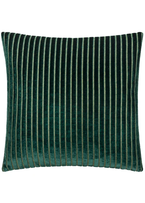 Paoletti Savoy Stripe Velvet Emerald Cushion - 50cm x 50cm Image 1