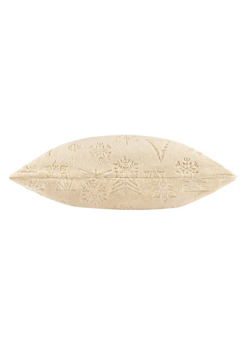 Furn Festive Time Embossed Fleece Natural Cushion - 50cm x 50cm Image 2