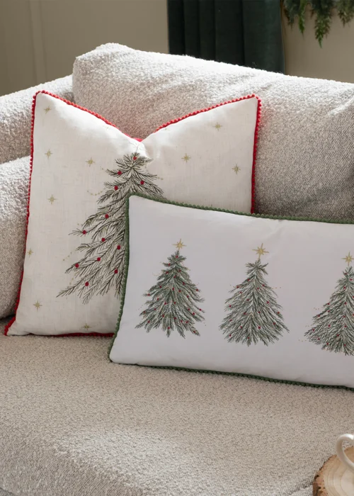 Wylder Nature Twinkling Tree Embroidered Natural Cushion - 45cm x 45cm Image 5